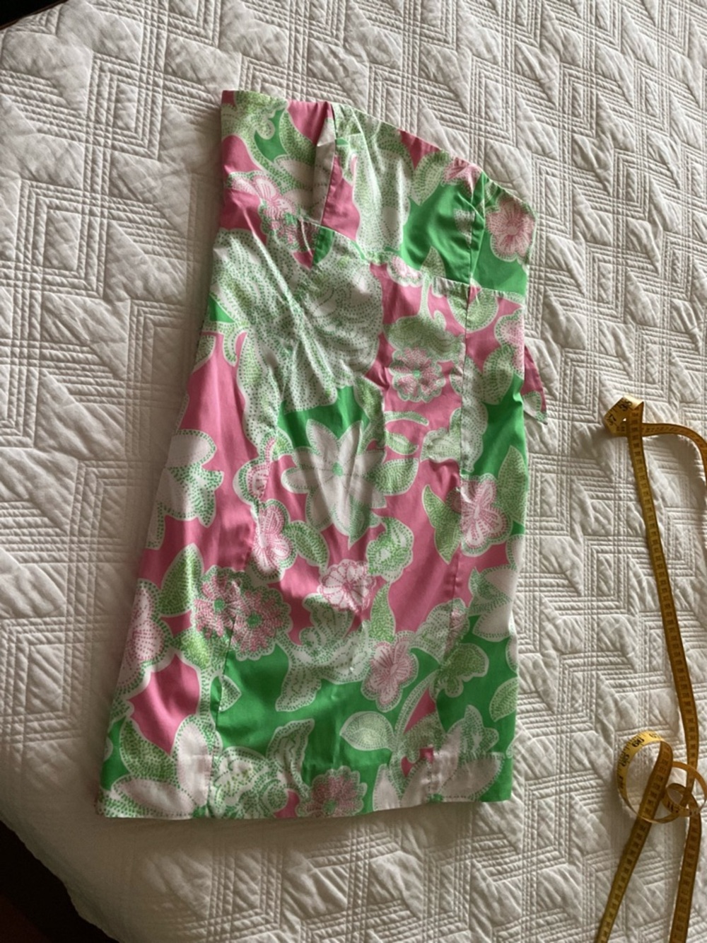 Lilly Pulitzer Strapless Floral Dress in Pink, Green & White
